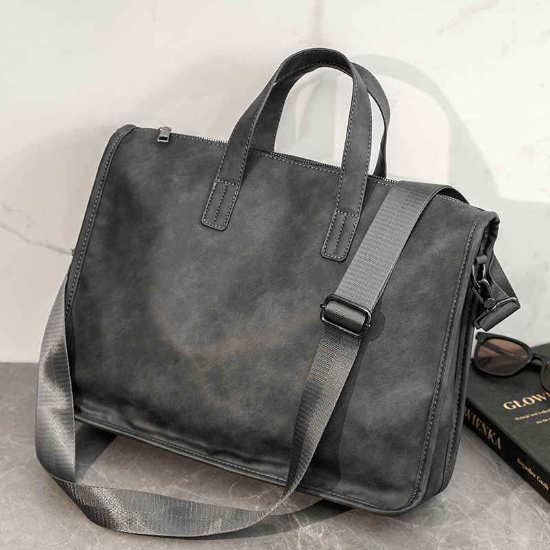 Luxury Bags Tote - カジュアルビジネスメンズハンドバッグファッション大容量ブリーフケースショルダーストラップ付き男性クロスドヨーバッグ高級PUレザーラップトップバッグ