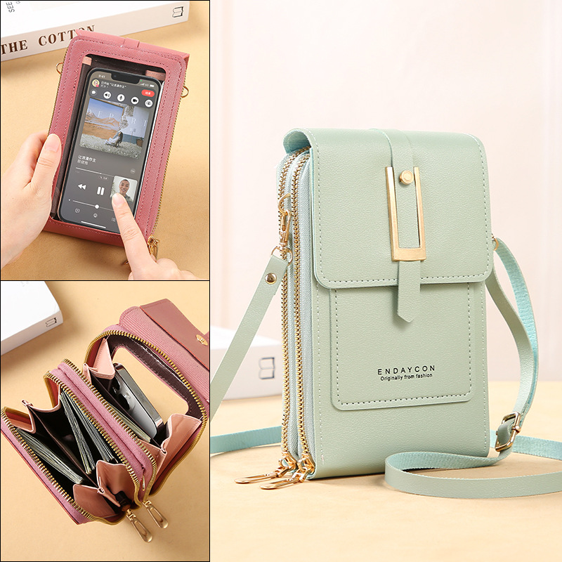 Wristlet Wallet Zipper - タッチスクリーン携帯電話女性バッグソフトレザー財布ハンド財布女性のためのクロスボディバッグ小さなハンドバッグ安い女性のバッグ
