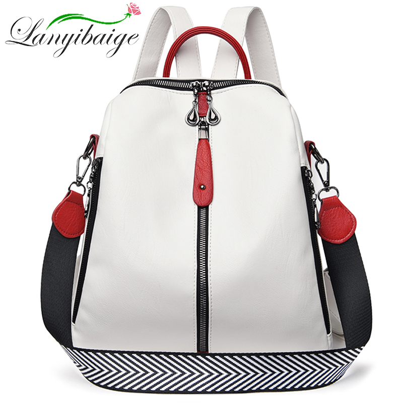 Luxury Bags White - 女性用ソフトレザーバックパック,高品質の白いランドセル,女の子用バックパック