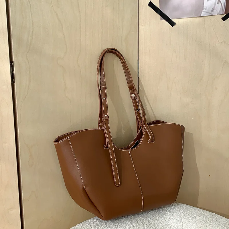Luxury Bags Reseller - 大容量の女性用ハンドバッグ,PUレザーのポータブルショッピングバッグ,腕の下のトートバッグ,ヴィンテージ,ラグジュアリー