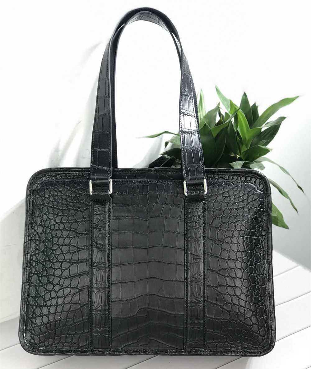 Luxury Bags Tote - 新しいクロコダイルレザーラップトップバッグ本物のクロコダイルレザーメンズブリーフケース高級ブランドメンズハンドバッグワンショルダークロスボディバッグ