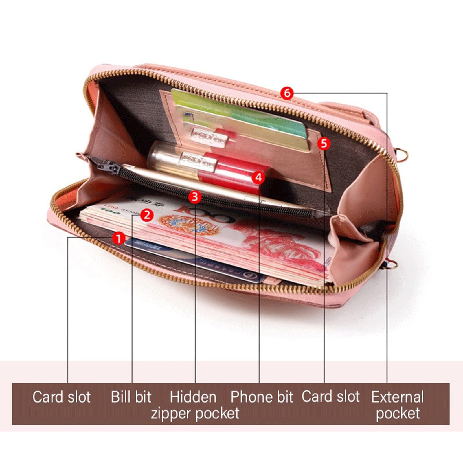 ショルダーバッグ レディース 小型 クロスボディ ショルダー - Wristlet Wallet Zipper のレビューと価格