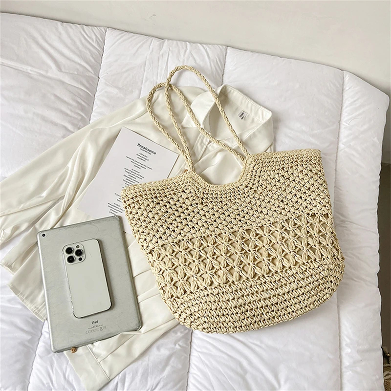 カジュアルデザインわら織りバッグトレンド高級女性ショルダーバ - Luxury Bags Tote のレビューと価格