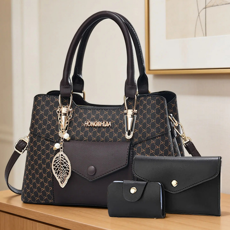 高級感のある質感の大型通勤用トートバッグ、カラーブロックデザ - Luxury Bags For You のレビューと価格