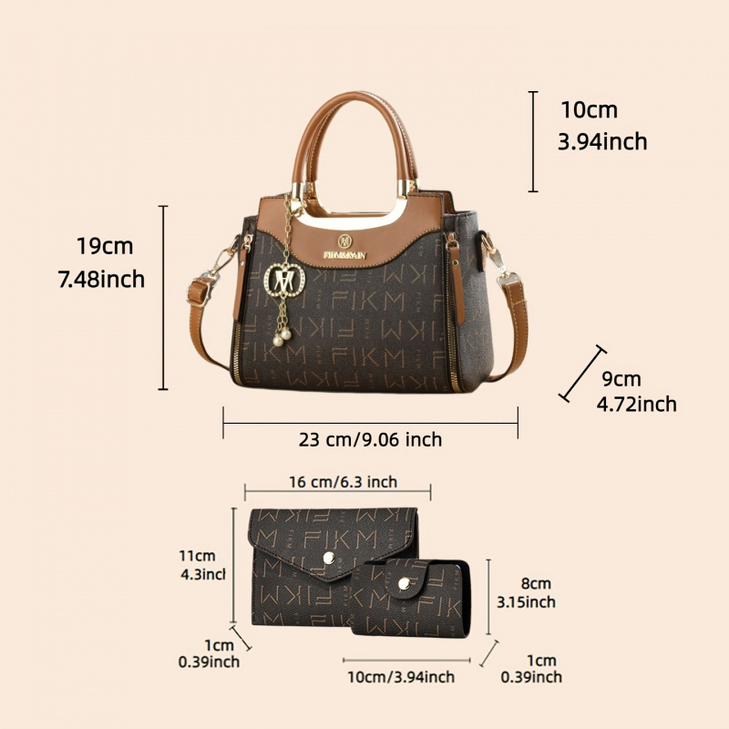 3点セットの高級感のあるプリントレターバッグ、プレミアムでお - Luxury Bags For You のレビューと価格
