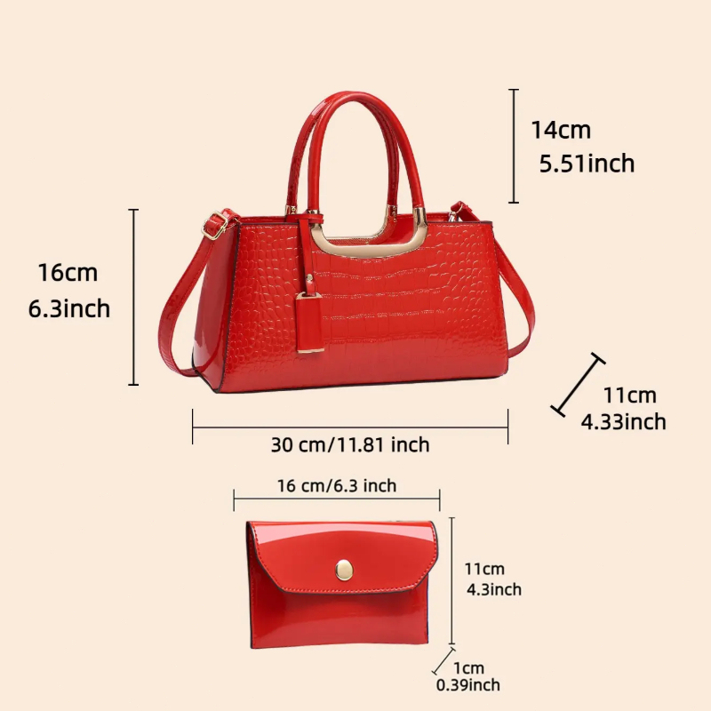 レディースハンドバッグセット、軽量高級PU素材クロスボディシ - Luxury Bags For You のレビューと価格