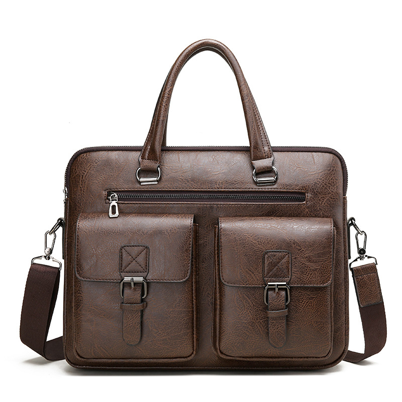 男性用PUレザービジネスブリーフケース,ショルダーバッグ,ラ - Luxury Bags Tote のレビューと価格