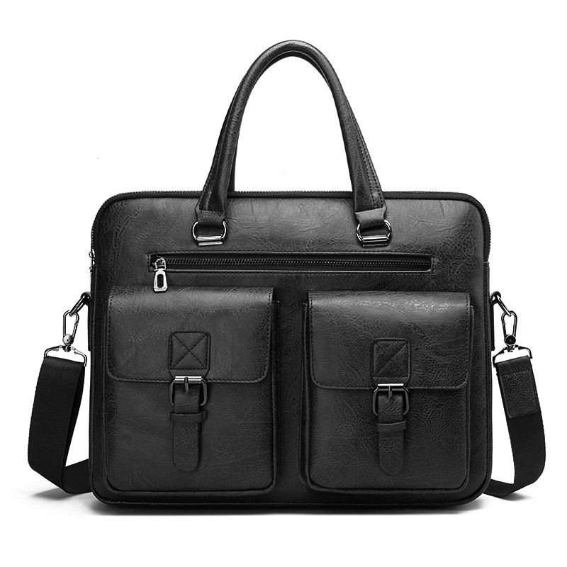男性用PUレザービジネスブリーフケース,ショルダーバッグ,ラ - Luxury Bags Tote のレビューと価格