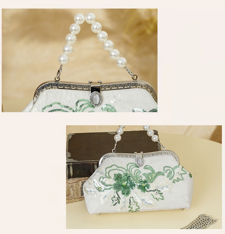 女性ヴィンテージ高級デザイナー刺繍ミディアムサイズキスロック - Luxury Bags Medium Size のレビューと価格