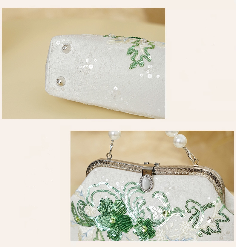 女性ヴィンテージ高級デザイナー刺繍ミディアムサイズキスロック - Luxury Bags Medium Size のレビューと価格