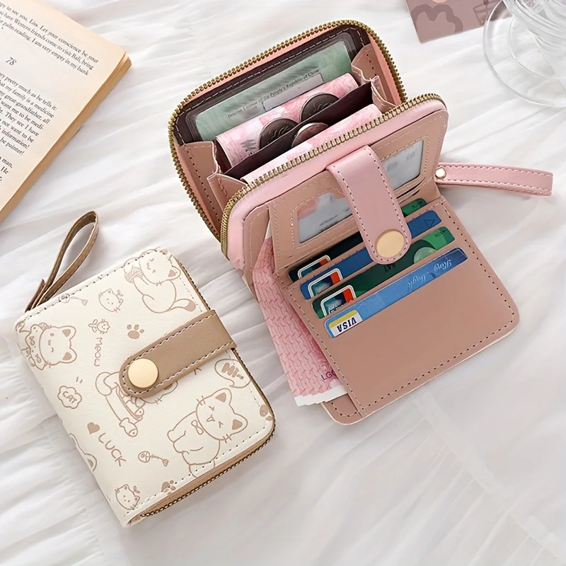 女性財布小銭入れプリントかわいいクマ財布三つ折りスナップ開閉 - Wristlet Wallet Zipper のレビューと価格