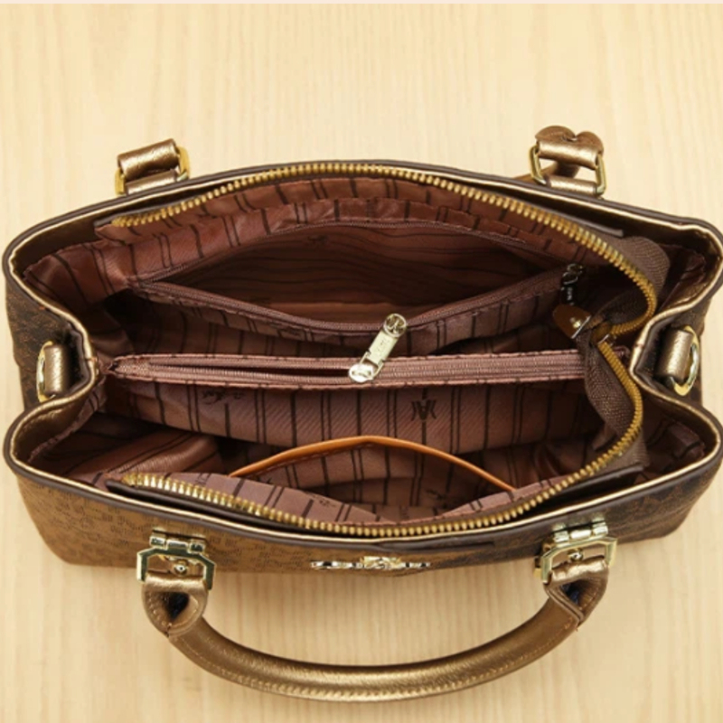 3点セットの女性用バッグ、高級プレミアムレザーのプリント入り - Luxury Bags For You のレビューと価格