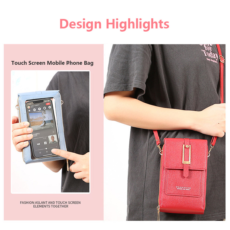 タッチスクリーン携帯電話女性バッグソフトレザー財布ハンド財布 - Wristlet Wallet Zipper のレビューと価格