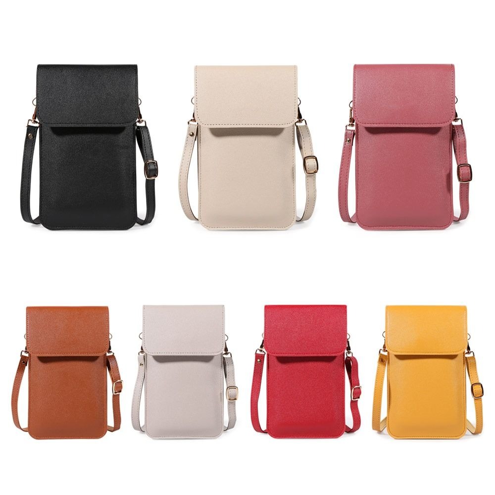 PUレザー製タッチスクリーン対応スマホポーチ ジッパー付きフ - Wristlet Wallet Zipper のレビューと価格