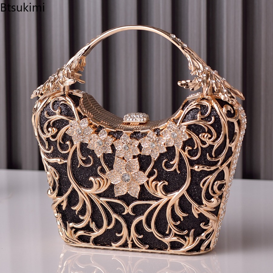 中空金属製イブニングバッグ女性のファッション光沢のあるパーテ - Luxury Bags Reseller のレビューと価格