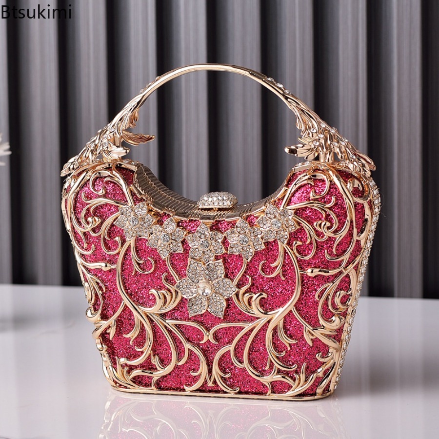 中空金属製イブニングバッグ女性のファッション光沢のあるパーテ - Luxury Bags Reseller のレビューと価格