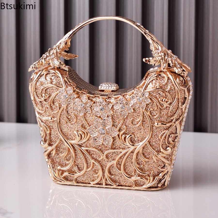 中空金属製イブニングバッグ女性のファッション光沢のあるパーテ - Luxury Bags Reseller のレビューと価格