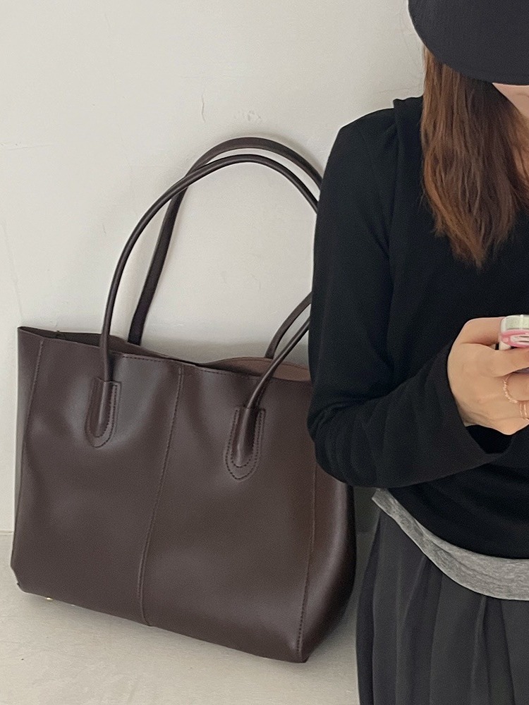 女性のための革のトートバッグ,良質,シンプル,大容量,正方形 - Luxury Bags Reseller のレビューと価格
