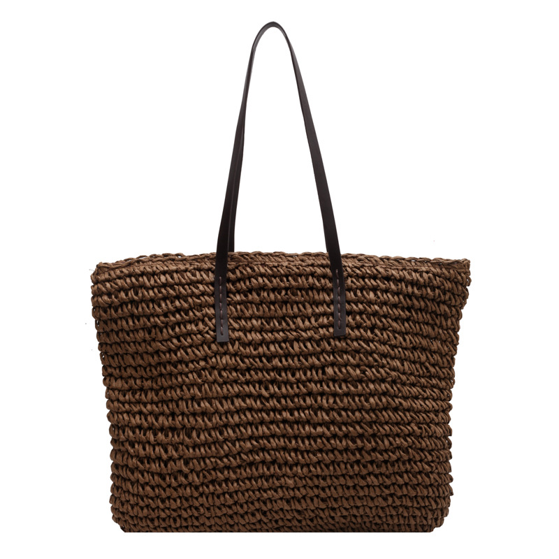 女性のための大きな編まれたストローバッグ,ビーチバッグ,大容 - Luxury Bags Reseller のレビューと価格
