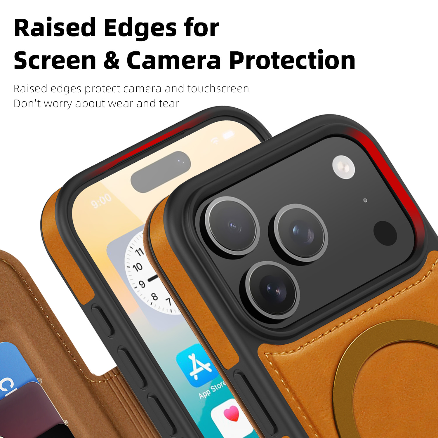 高級マグネット式フリップレザーウォレット、iPhone 16 - Luxury Bags For You のレビューと価格