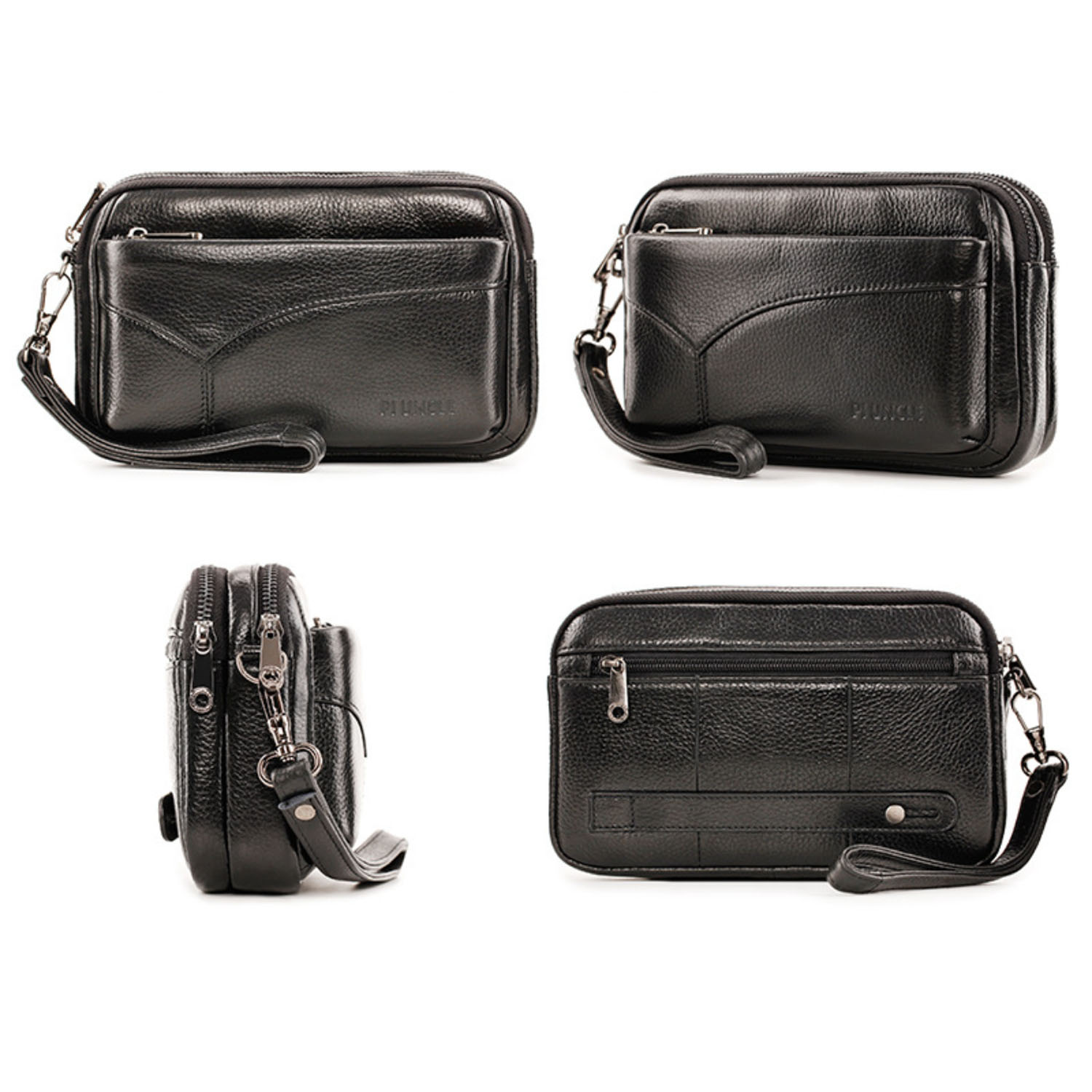 メンズ本革ファッションビジネスクラッチバッグ、ヴィンテージリ - Wristlet Wallet Zipper のレビューと価格