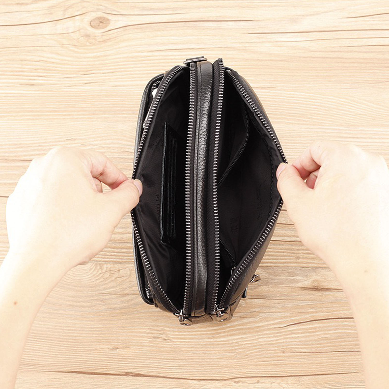 メンズ本革ファッションビジネスクラッチバッグ、ヴィンテージリ - Wristlet Wallet Zipper のレビューと価格