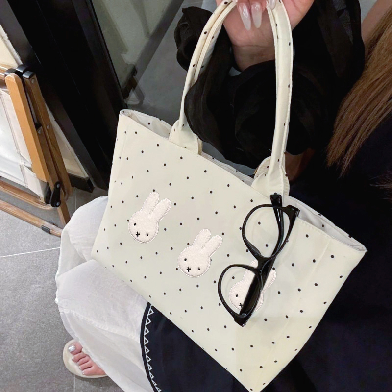 ミッフィー カワイイ 白黒水玉模様 トートバッグ コンパクト - Luxury Bags White のレビューと価格