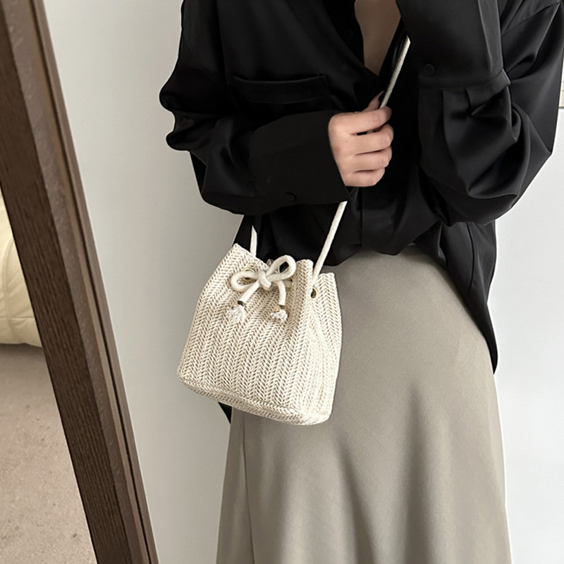 ストローバッグかわいいハンドバッグサマービーチクロスボディ財 - Luxury Bags White のレビューと価格