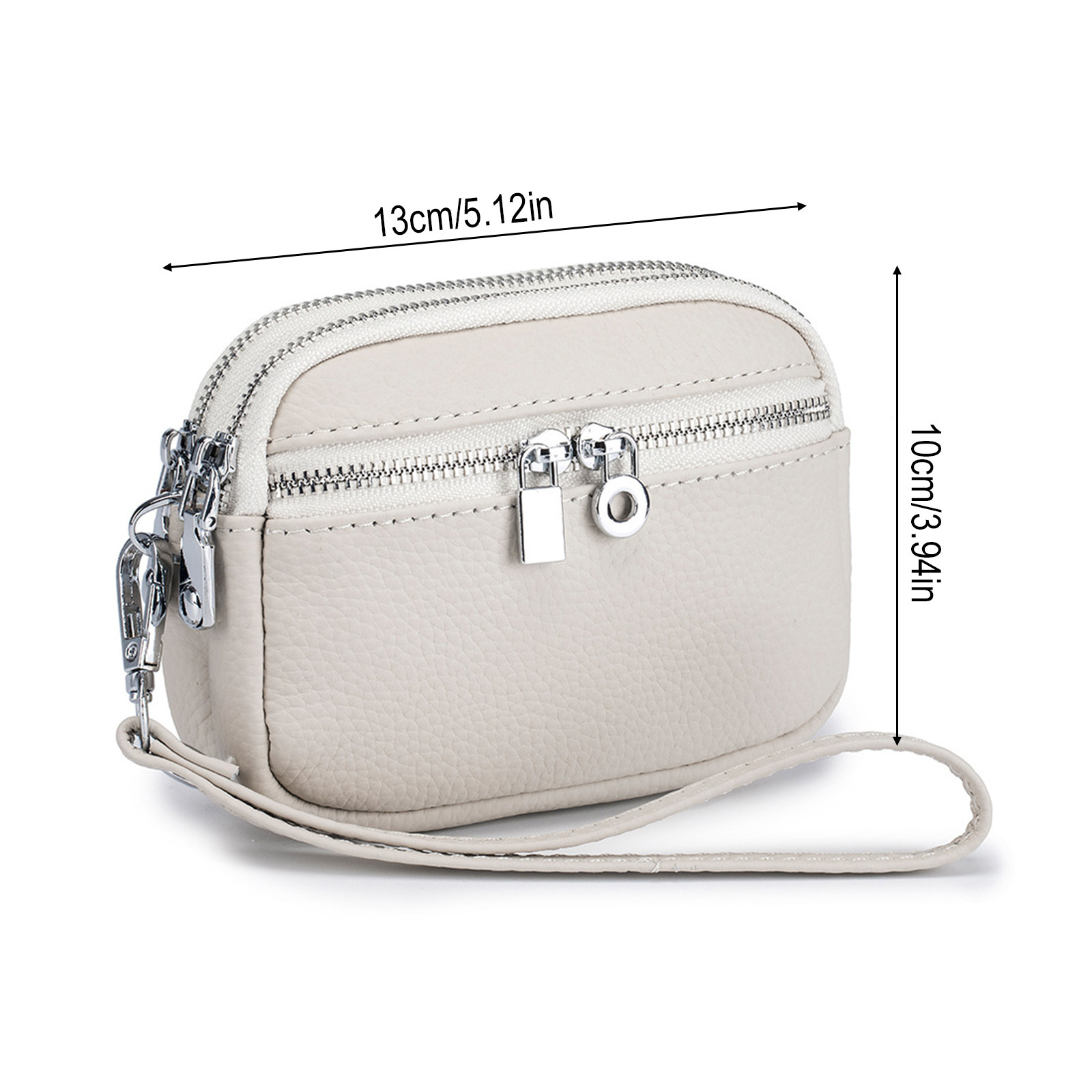 女性用ミニクロスボディバッグ ダブルジッパー付き 大容量コイ - Wristlet Wallet Zipper のレビューと価格